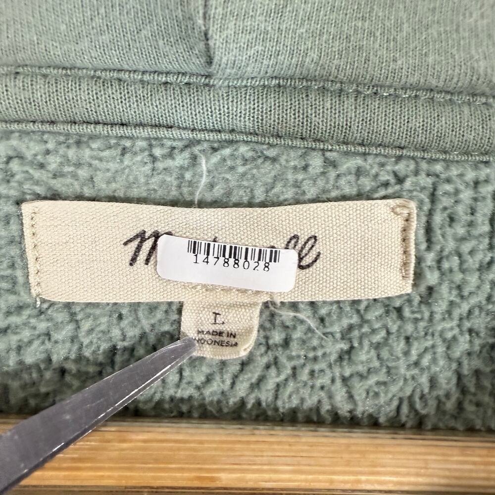 Madewell (Re)sourced Recycled Fleece Hooded Zip Jacket Frosted Willow Size L - Picture 9 of 13